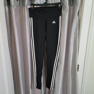 Adidas - Climalite Leggings Black with White Stripes - Size S
